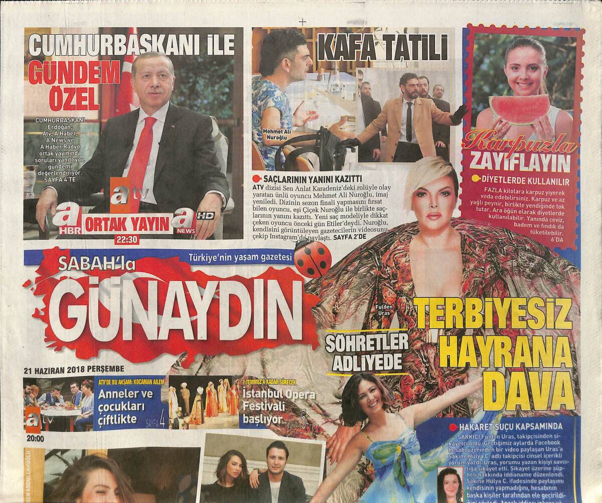 Sabah Gazetesi Günaydın Eki 21 Haziran 2018 - Elvis Presley, Kızı Lisa Marie Ve Kızının Annesi Priscilla Presley İle Beraber GZ154178 - 1