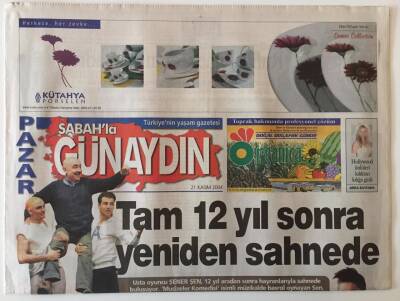 Sabah Gazetesi Günaydın Eki 21 Kasım 2004 - Şener Şen Tam 12 Yıl Sonra Yeniden Sahnede GZ20767 - 1