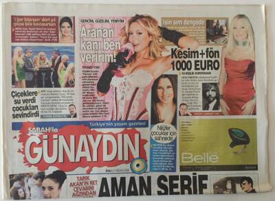 Sabah Gazetesi Günaydın Eki 21 Nisan 2009 - Öykü -Berk İspanyaya Açılıyor GZ28148 - 1