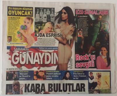 Sabah Gazetesi Günaydın Eki 22 Ağustos 2014 - Gülşenden Ajda Pekkan Espirisi GZ28131 - 1
