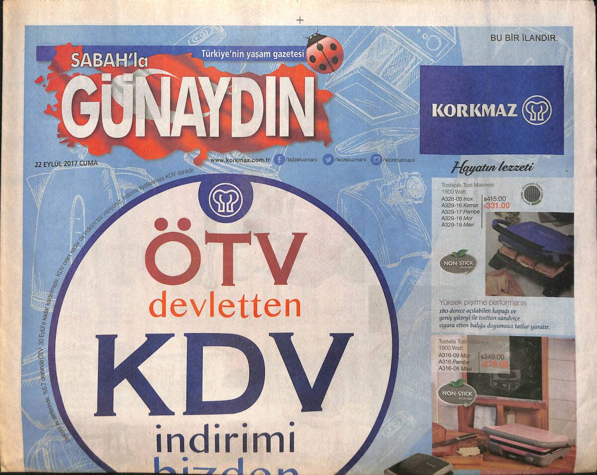 Sabah Gazetesi Günaydın Eki 22 Eylül 2017 - Seren Serengil, Gülben Ergen'i Bombaladı GZ154250 - 1