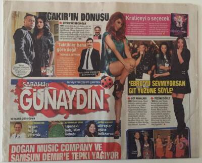 Sabah Gazetesi Günaydın Eki 22 Mayıs 2015 - Hande Yener Kiraz Kraliçesi Seçecek , Doğan Music Company Ve Samsun Demire Tepki Yağıyor GZ28114 - 1