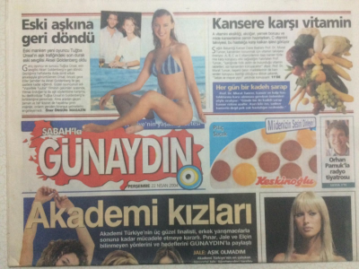 Sabah Gazetesi Günaydın Eki 22 Nisan 2004 - Çağla Şıkel Pareolu Kamuflaj GZ24208 - 1