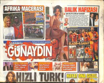 Sabah Gazetesi Günaydın Eki 22 Ocak 2014 - Ajda Pekkan Sürprizlerle Dönüyor - Kurtlar Vadisi Pusu Rekora Koşuyor GZ125411 - 1