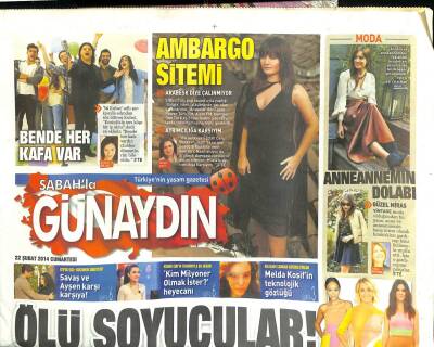 Sabah Gazetesi Günaydın Eki 22 Şubat 2014 - Sinemada Romantizm, Ambargo Sitemi GZ101215 - 2
