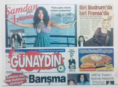 Sabah Gazetesi Günaydın Eki 23 Haziran 2005 - Sezen Aksu Önder Fırat Biri Bodrumda Biri Fransada GZ42330 - 1