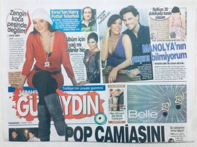 Sabah Gazetesi Günaydın Eki 23 Mart 2009 - Sibel Can,Albüm İçin Yağ mı Aldırılır Hiç GZ42828 - 1