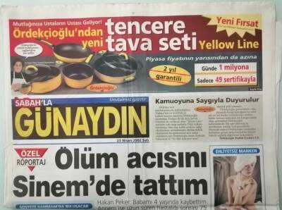 Sabah Gazetesi Günaydın Eki 23 Nisan 2002 Hakan Peker Kafayı Üşütmekten Korkuyorum -GZ37362 - 1