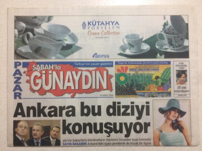 Sabah Gazetesi Günaydın Eki 24 Ekim 2004 - Ankara Bu Diziyi Konuşuyor,Haluk Bilginer,Kenan Işık GZ23652 - 1