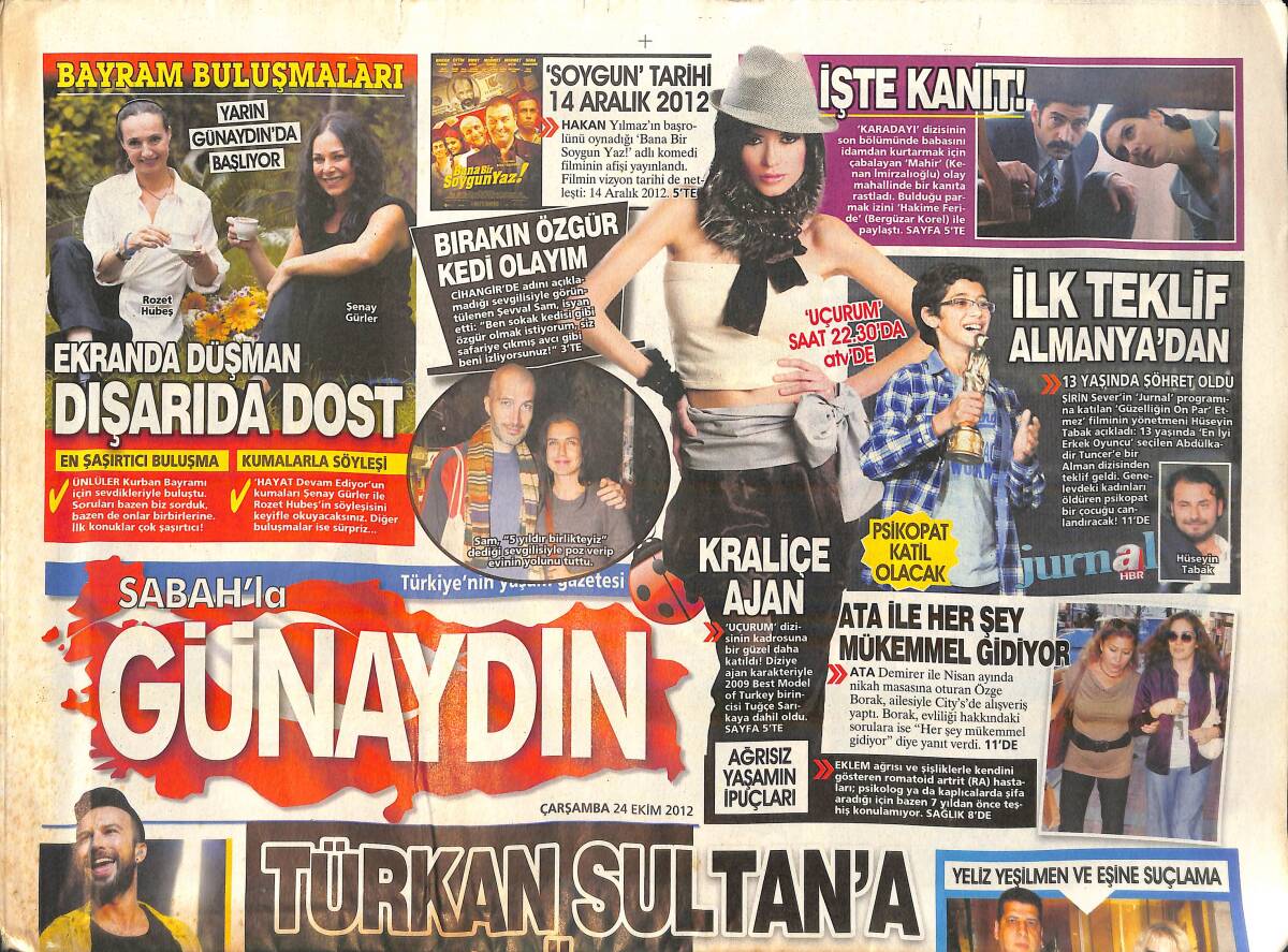 Sabah Gazetesi Günaydın Eki 24 Ekim 2012 - Rahmi Koç'un Sırları - Türkan Şoray'a Özel Gala GZ159831 - 1