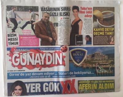 Sabah Gazetesi Günaydın Eki 24 Ekim 2015 - Tuba Büyüküstünün Junga Adlı Kısa Film Ödül Adayı GZ20905 - 1