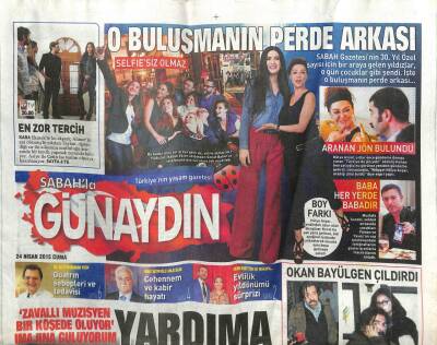Sabah Gazetesi Günaydın Eki 24 Nisan 2015 - Okan Bayülgen Çıldırdı GZ107331 - 1