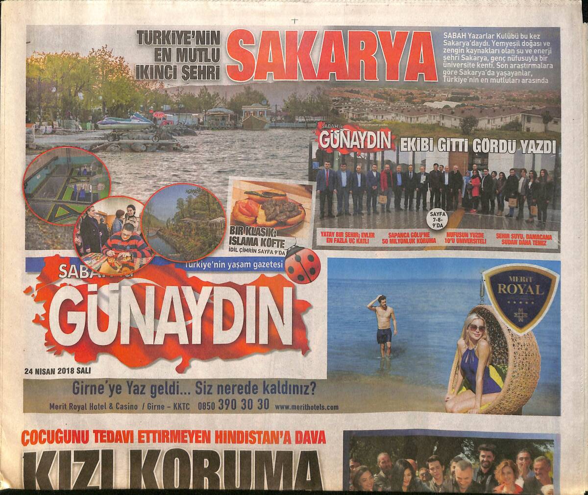 Sabah Gazetesi Günaydın Eki 24 Nisan 2018 - Caner Erkin'e Eşi Şükran Ovalı Sosyal Medya Hesabından Moral Verdi GZ154267 - 1