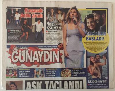 Sabah Gazetesi Günaydın Eki 25 Ağustos 2014 - İşadamı Ali Ağaoğlu Kendisinden 20 Yaş Küçük Sevgilisi Hazal Mesudiyeli İle Tatile Çıktı GZ28112 - 1