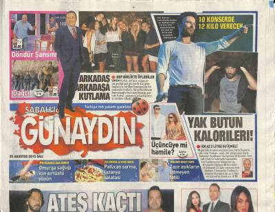 Sabah Gazetesi Günaydın Eki 25 Ağustos 2015 - Beyazıt Öztürk , Yurt Dışına Kaçan Can Ateşin Bebekteki Muhteşem Manzaralı Eski Evini Kiraladı GZ123317 - 1
