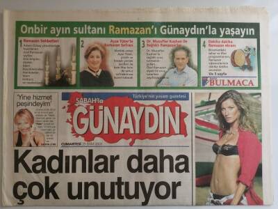 Sabah Gazetesi Günaydın Eki 25 Ekim 2003 Hülya Avşar 20inci Sanat Yılında Bir Projeye Daha İmza Attı -GZ14532 - 1