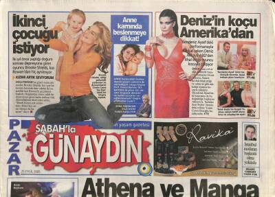 Sabah Gazetesi Günaydın Eki 25 Eylül 2005-Dünyanın En Çok Satan Bilgisayar Oyunu FIFAnın 2006 Versiyonunda Athena Ve Manga da Birer Şarkı Söyleyecek GZ96743 - 1