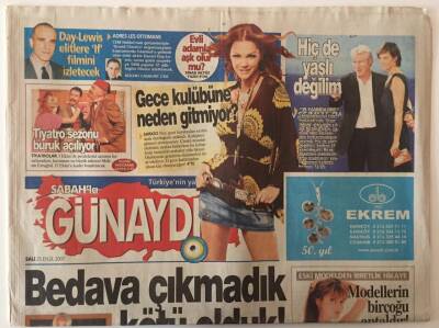 Sabah Gazetesi Günaydın Eki 25 Eylül 2007 - Hülya İle Gülben Ağız Birliği Yaptı Bedava Çıkmadık Kötü Olduk GZ28554 - 1