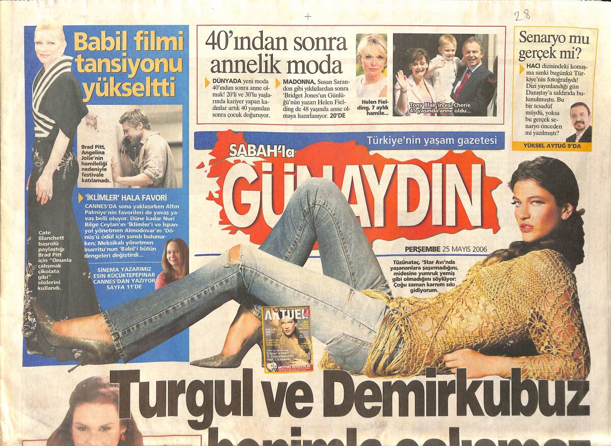 Sabah Gazetesi Günaydın Eki 25 Mayıs 2006 - Okyanus Gibi Deniz Seki - Tanju Okan Şarkılarla Anıldı GZ2119 - 1