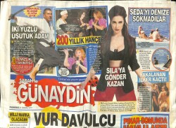 Sabah Gazetesi Günaydın Eki 25 Temmuz 2011 - Tuğba Özerk Albüm Stresini Midesi Kaldırmadı GZ100850 - 1