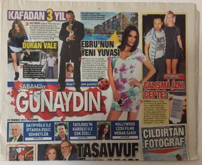 Sabah Gazetesi Günaydın Eki 25 Temmuz 2013 - Hollywood Çizgi Filme Merak Sardı , Tatlısesin Kardeşi İle Çok Özel GZ28074 - 1