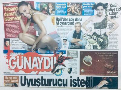 Sabah Gazetesi Günaydın Eki 26 Şubat 2009 - Yıldız Tilbe,Uyuşturucu İstedi İki Tokat Patlattım GZ42825 - 1