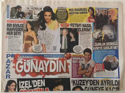 Sabah Gazetesi Günaydın Eki 26 Şubat 2012 - İzelden Drakula Şarkısı , Azra Akın Kıvançtan Ayrıldı Brezilyaya Tatile Çıktı GZ28141 - 1