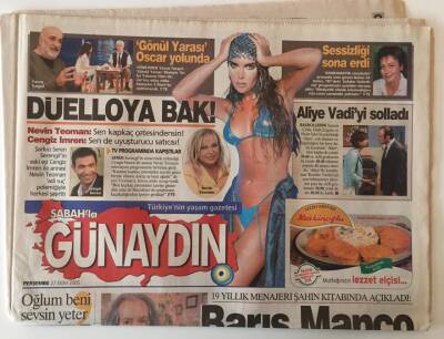 Sabah Gazetesi Günaydın Eki 27 Ekim 2005 - Gönül Yarası Oscar Yolunda , Barış Manço Neden Öldü , Tarkan Klip Çekimi İçin ABDye Uçtu GZ20778 - 1