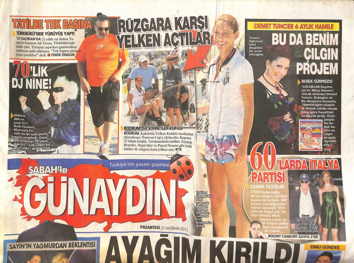 Sabah Gazetesi Günaydın Eki 27 Haziran 2011 - Mustafa Sandal Emina İtirafı! - Ebru Gündeş: Kızım Çok Masraflı! GZ136968 - 1