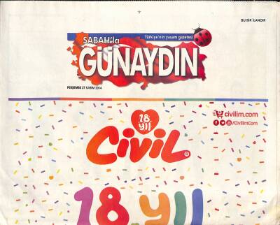 Sabah Gazetesi Günaydın Eki 27 Kasım 2014 - Sibel Candan Kaçak Cip İçin İcra Davası - RTÜK Adaleti GZ125405 - 1
