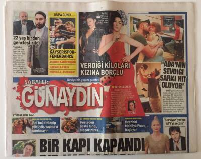 Sabah Gazetesi Günaydın Eki 27 Ocak 2015 - Ata Demirelle Boşanan Özge Borak Artık Eski Eşinin Filmleri Yerine Yeni Projelerde Yer Alıyor GZ22000 - 1