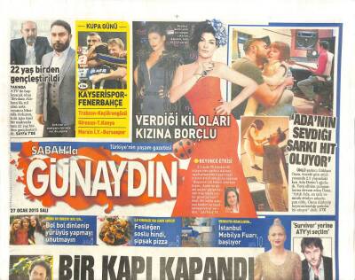 Sabah Gazetesi Günaydın Eki 27 Ocak 2015 - İlker Ayrık Ben Ünlü Değilim,Ünlü Olan Tarkan GZ105419 - 1
