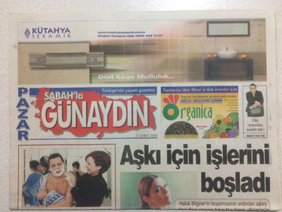 Sabah Gazetesi Günaydın Eki 27 Şubat 2005 - Haluk Bilginerden Boşanan Aşkın Nur Yengi Aşkı İçin İşlerini Boşladı GZ23627 - 1