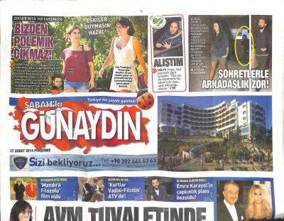 Sabah Gazetesi Günaydın Eki 27 Şubat 2014 - Reza Zarrabdan Tekzip Metni - Bülent Ersoy Yapımcısı İle Barıştı GZ106403 - 1