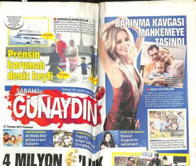 Sabah Gazetesi Günaydın Eki 27 Temmuz 2015 - Murat Boz , 75 Bin Liraya Yeni Motosiklet Aldı GZ100713 - 2