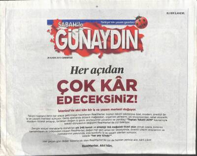 Sabah Gazetesi Günaydın Eki 28 Kasım 2015 - İbrahim Tatlıses Tehditçiyi Affetti GZ107037 - 1