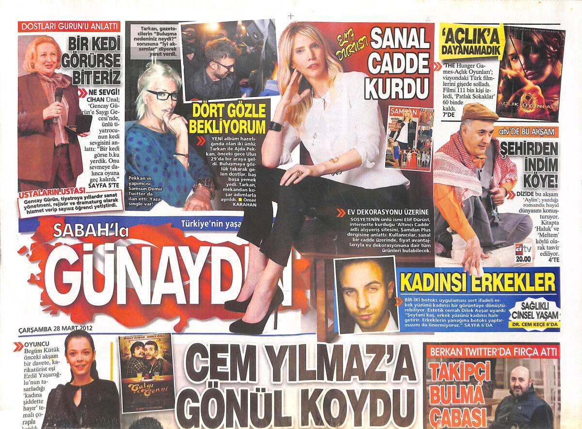 Sabah Gazetesi Günaydın Eki 28 Mart 2012 - Emrah , Cem Yılmaz'a Gönül Koydu - Kadınsı Erkekler GZ135235 - 1