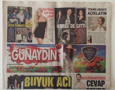 Sabah Gazetesi Günaydın Eki 28 Mayıs 2015 - Hadise Yaz Günü İçin Dominikte Klip Çekti , Emel Sayın Eski Neşesine Kavuştu GZ28108 - 1