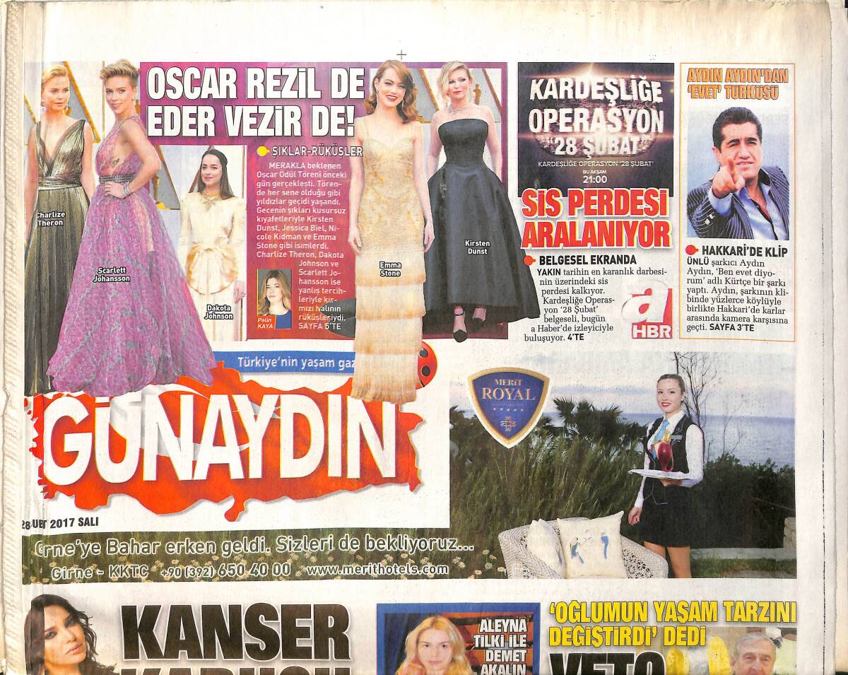 Sabah Gazetesi Günaydın Eki 28 Şubat 2017 - Hande Ataizi'nin Eşi Benjamin Harvey'nin Yüzündeki Kitle Korkuttu GZ154258 - 1
