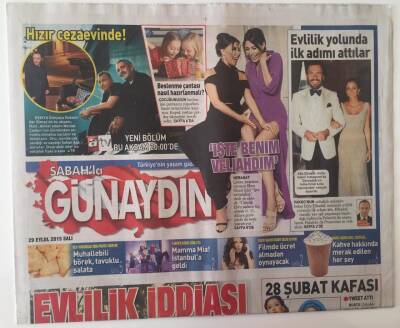 Sabah Gazetesi Günaydın Eki 29 Eylül 2015 - Ceyda Düvenci Bülent Şakrak Evlilik İddiası GZ20896 - 1