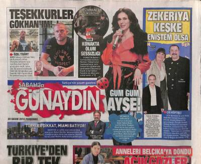 Sabah Gazetesi Günaydın Eki 29 Kasım 2018 - Yavuz Bingöl 5 Günde 35 Konser GZ84435 - 1