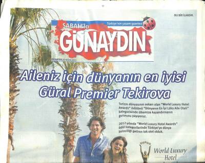 Sabah Gazetesi Günaydın Eki 29 Nisan 2013 - 4. Antalya Televizyon Ödülleri Verildi,ATVye 5 Ödül GZ105354 - 1
