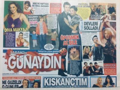 Sabah Gazetesi Günaydın Eki 29 Şubat 2012 - Selami Şahinin Eşi Didem ŞahinKıskançtım Yontuldum GZ47648 - 1