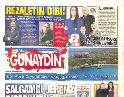 Sabah Gazetesi Günaydın Eki 3 Aralık 2015 - Burcu Esmersoy Utandım Ve Gurur Duydum GZ116407 - 1