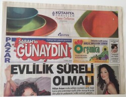 Sabah Gazetesi Günaydın Eki -3 Ekim 2004 -Hülya Avşar Evlilik Süreli Olmalıdır GZ43734 - 1