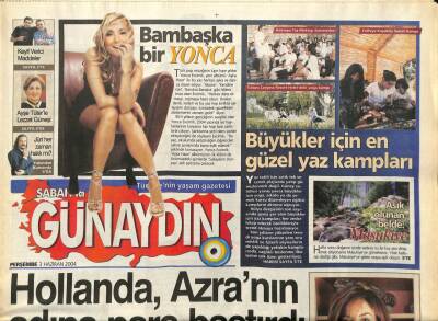 Sabah Gazetesi Günaydın Eki 3 Haziran 2004 - Bambaşka Bir Yonca Evcimik,Hollanda Azranın Adına Para Bastırdı GZ97276 - 1