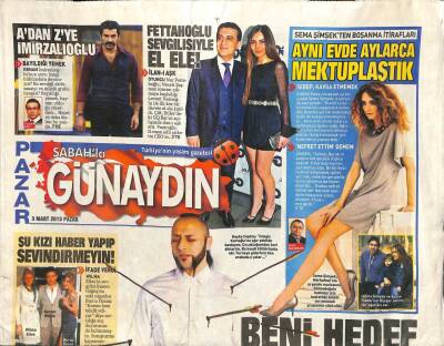 Sabah Gazetesi Günaydın Eki 3 Mart 2013 - Adan Zye Kenan İmirzalıoğlu GZ114101 - 1