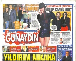 Sabah Gazetesi Günaydın Eki 3 Ocak 2014 - Yunan Kulüpte Emrah Şarkıları - Sinem Kobalın Yakın Arkadaşı Konuştu GZ100762 - 2