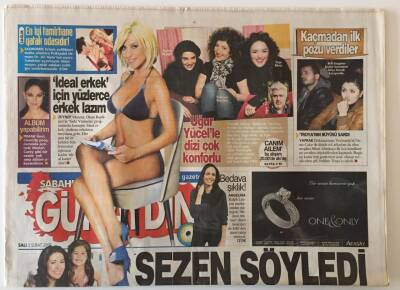 Sabah Gazetesi Günaydın Eki 3 Şubat 2009 - Sezen Söyledi Helin Ağladı, Hadiseye Sanal Alemde Tam Destek GZ20743 - 1