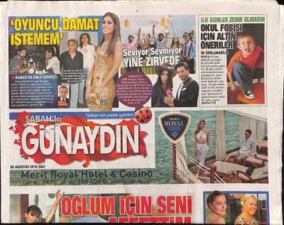 Sabah Gazetesi Günaydın Eki 30 Ağustos 2016 - Demet Akalın , Yeni Albümü İçin Stüdyoya Girdi GZ84369 - 1